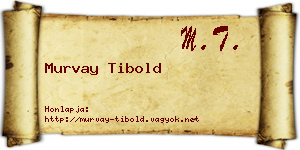 Murvay Tibold névjegykártya